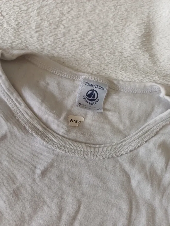 T-shirt blanc basic 10 ans petit bateau - photo numéro 2
