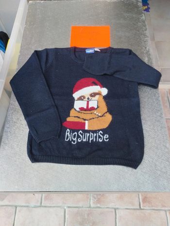 Pull de Noël 4-6 ans Lupilu bleu marine