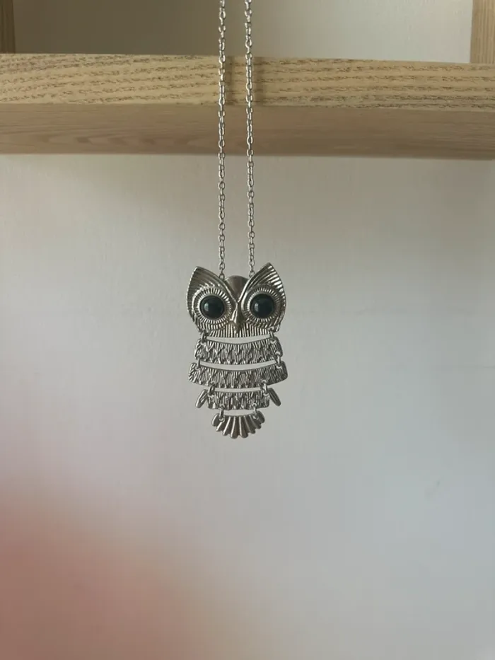 Collier sautoir hiboux