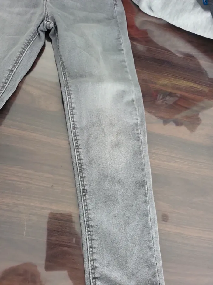Jean 7 /8 gris skinny denin co 128 cm - photo numéro 4