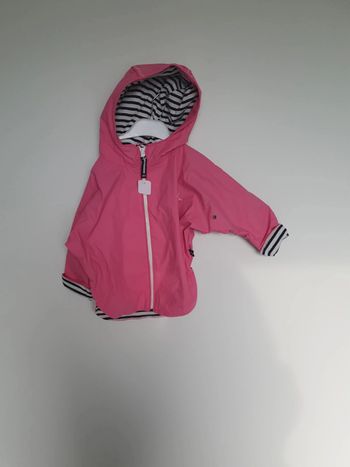 Imperméable hublot rose / rayé marin 9 mois
