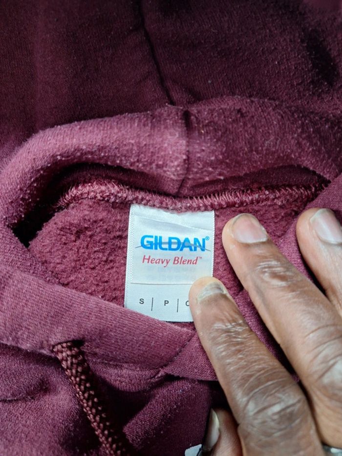 sweat a capuche / Hoodie gildan / homme taille S / bordeaux (381) - photo numéro 7