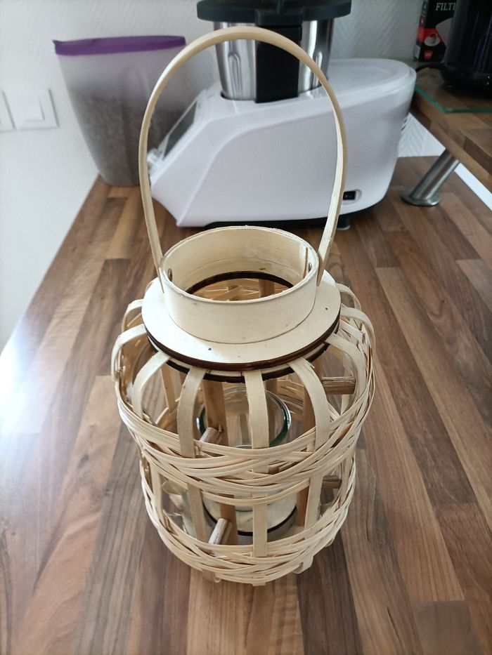 Décoration lanterne bois avec photophore