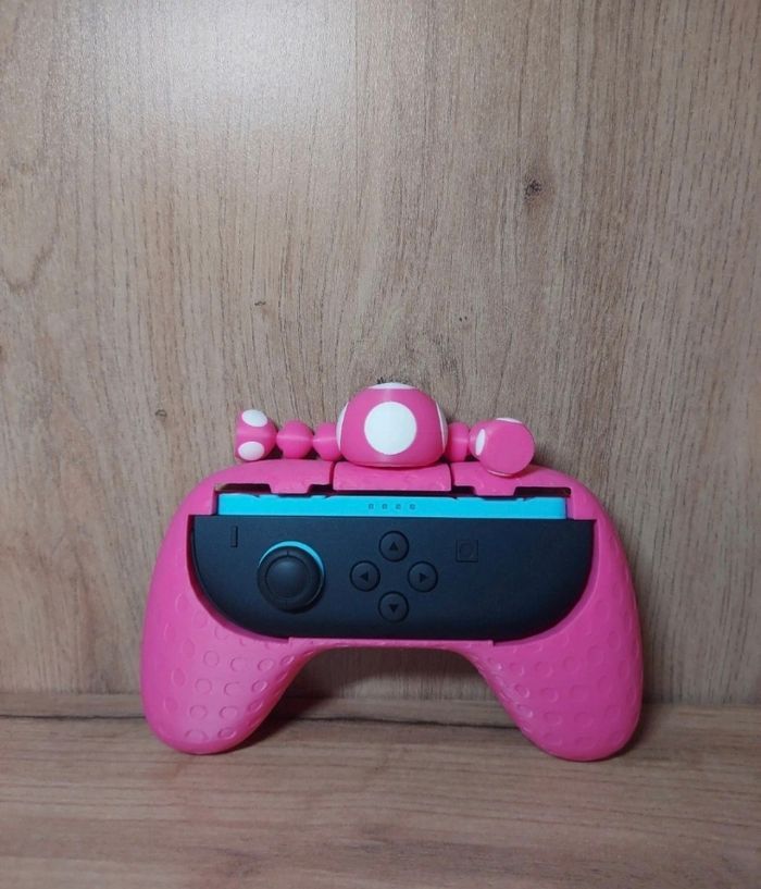 Manette Nintendo mario bros joycon grip switch 2 toadette rose neuf - photo numéro 4