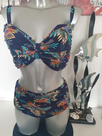 Maillot de bain bleu imprimé T 38/95G