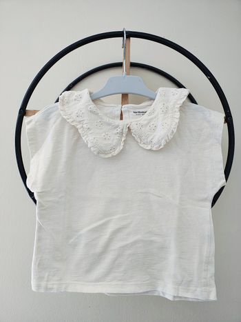 3 ans Teeshirt été Col broderie crème Vertbaudet 