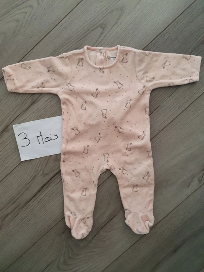 Pyjama velour, 3 mois