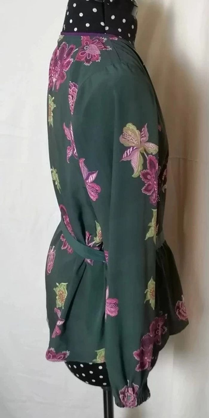 Top haut cache-coeur vert bouteille violet B.Young - photo numéro 7