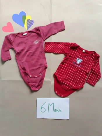 Lot 2 Bodys ML 6 Mois