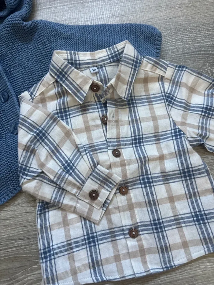 Ensemble gilet/chemise 3 mois - photo numéro 2