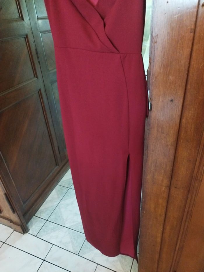 Robe longue évasé rouge bordeaux vintage S/36 - photo numéro 11