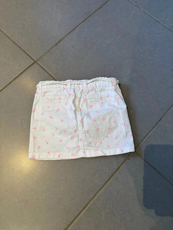 Jupe en jean avec ceinture - H&M - Ancre & Cœur - Blanc & rose - 4/5 ans - photo numéro 3