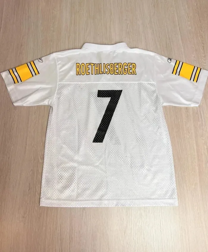 🏈 Maillot NFL Reebok Ben Roethlisberger Pittsburgh Steelers -  Taille L enfant équivalent S/M Femme - photo numéro 2