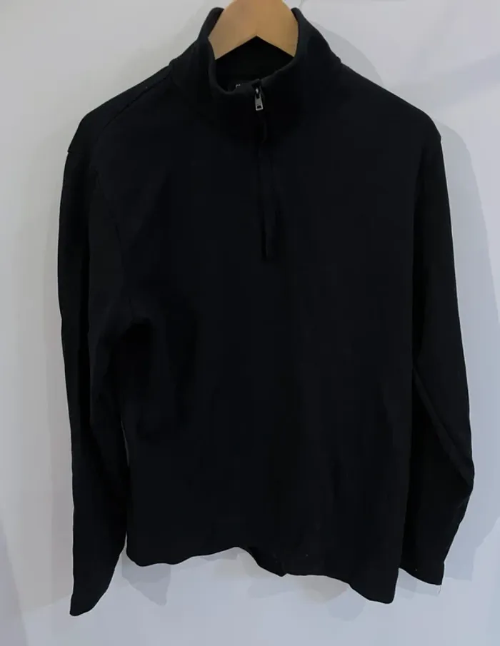 1/4 quarter Zip sweater Black Claiborne Men L