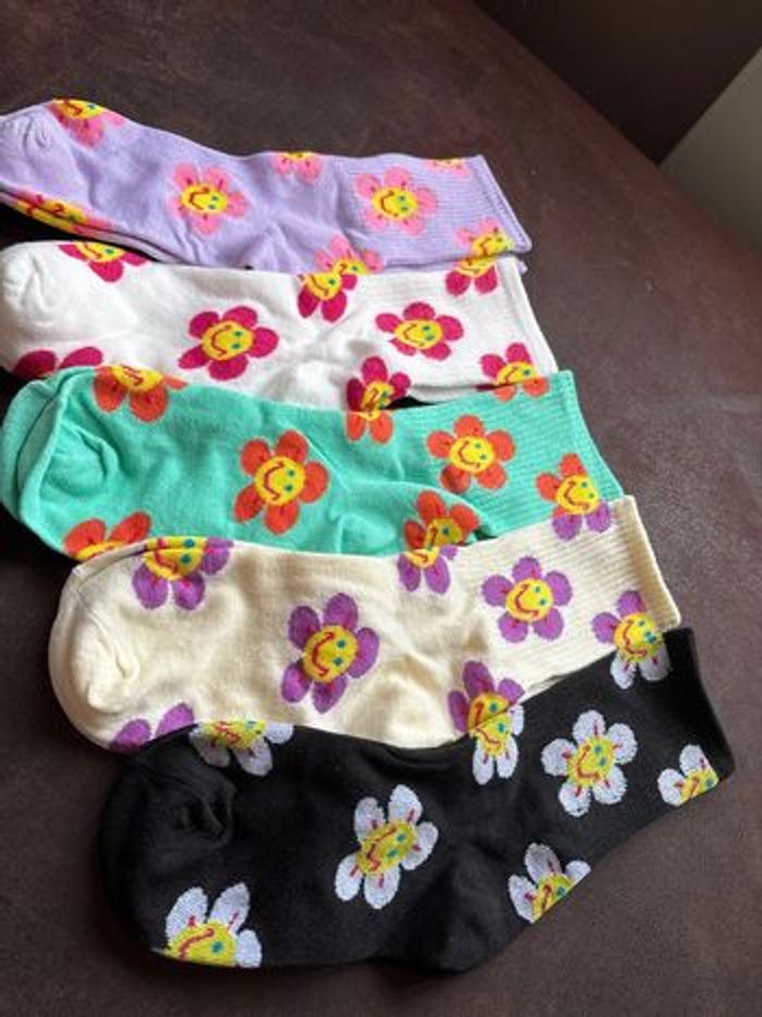 Lot de 5 paires de chaussettes fleurs