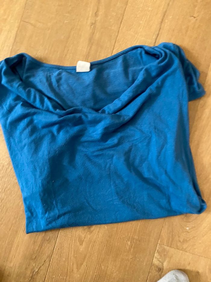 Haut fluide bleu Camaïeu – taille S/M - photo numéro 4