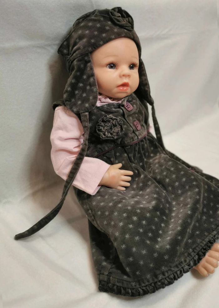 Ensemble 👣 manteau, capuche, robe, chapeau, tee-shirt sucre d'orge 6mois/67cm - photo numéro 5