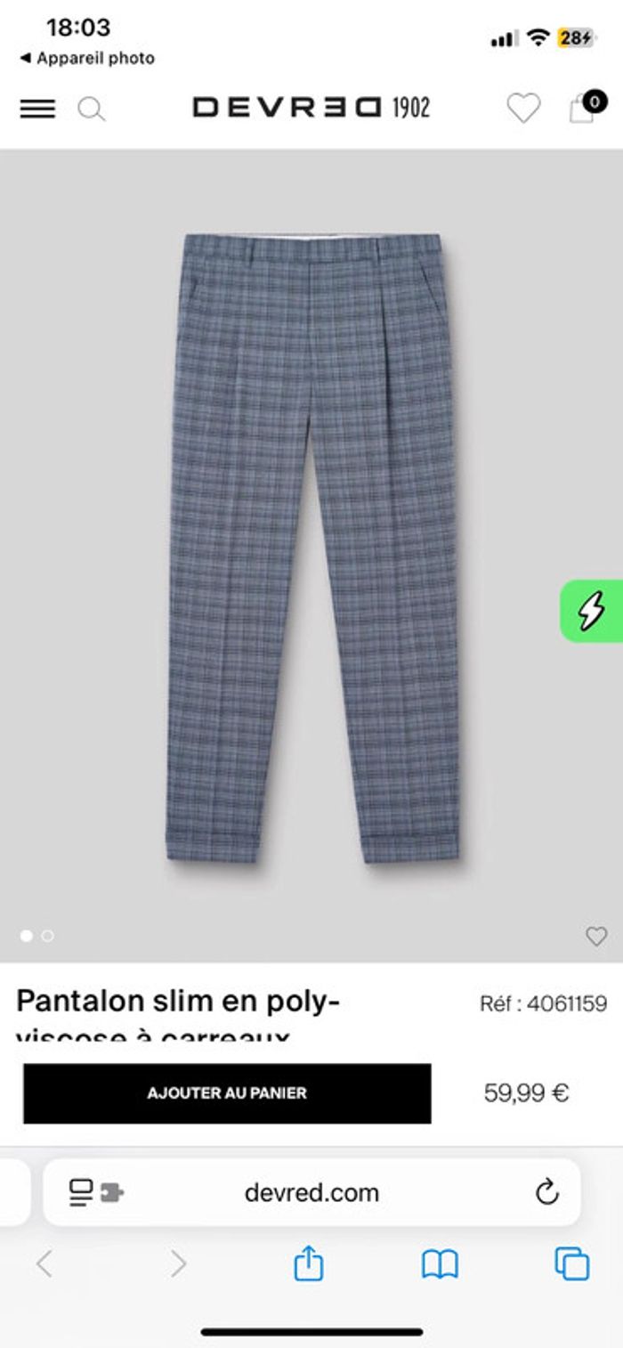 🌸 Pantalon slim en poly-viscose à carreaux🌸 - photo numéro 2