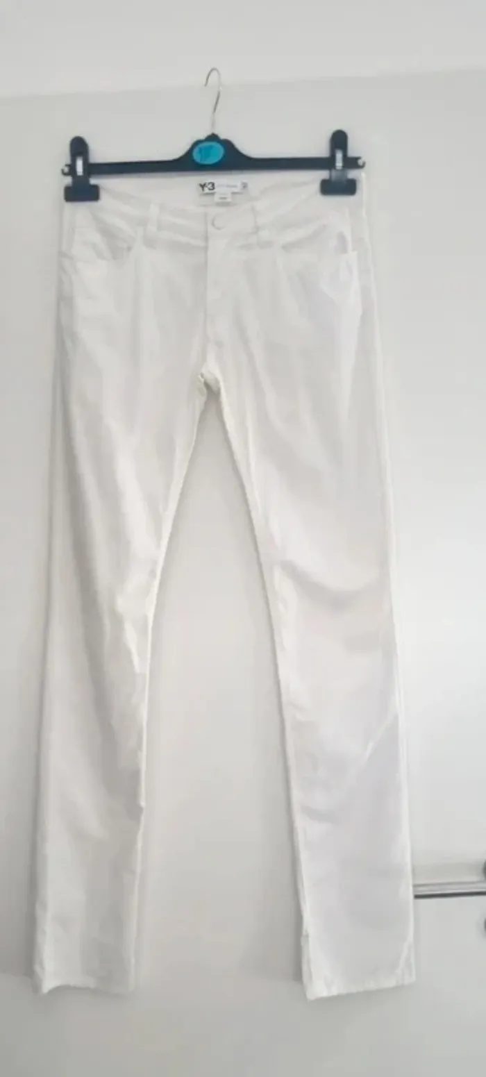 Pantalon jean blanc slim y3 yohji yamamoto adidas - photo numéro 9