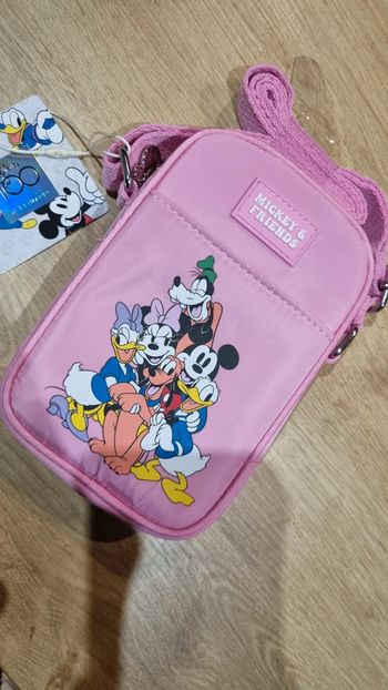 Sac pochette bandoulière neuf disney rose lanière épaule