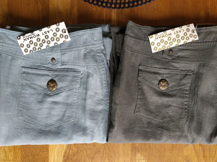 Pantalon léger vert-gris irisé 50 - photo numéro 10