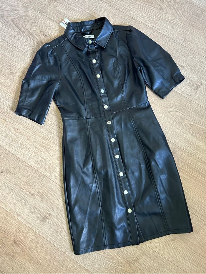 Robe noire neuve en simili cuir Morgan taille 36 - photo numéro 7