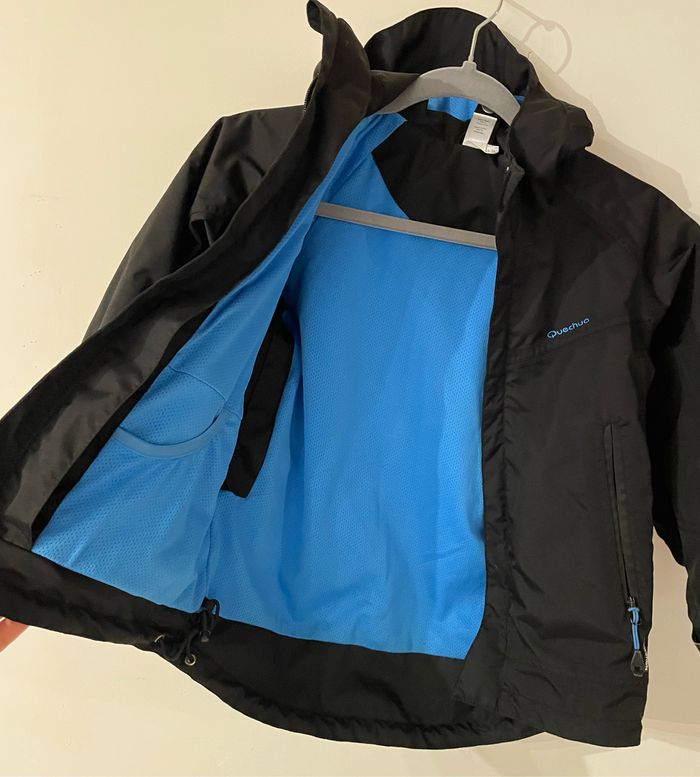 Veste à Capuche Randonnée imperméable garçon 5 ans Noir Quechua décathlon en - photo numéro 5
