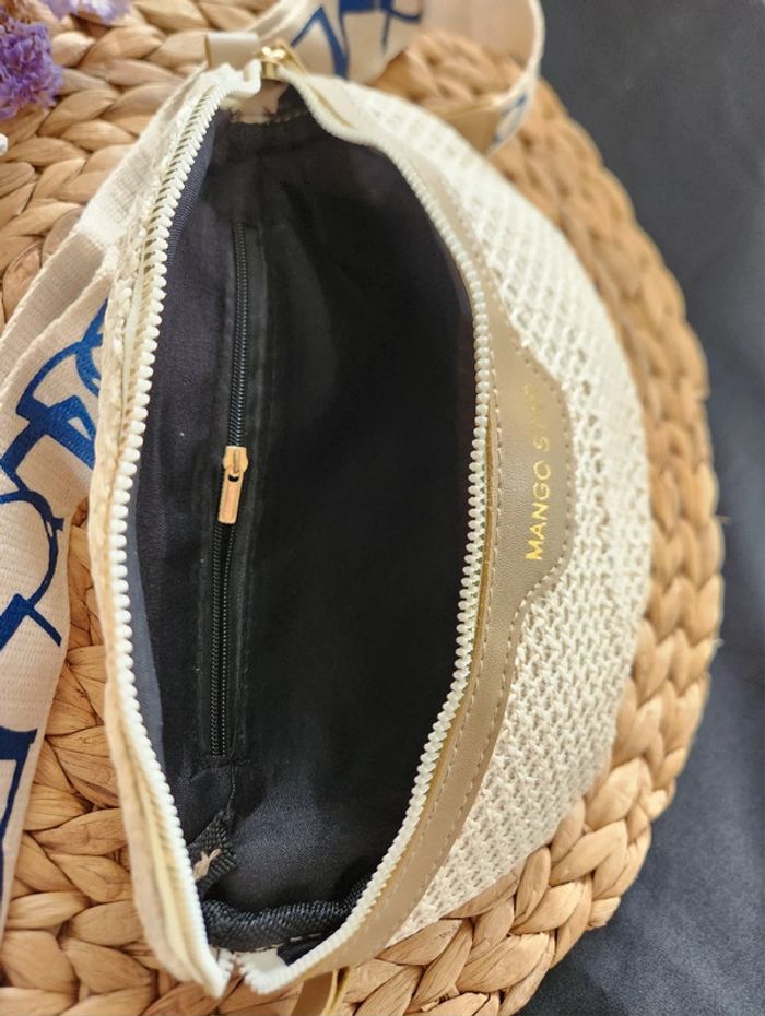 Sac banane tressé paille beige - photo numéro 4