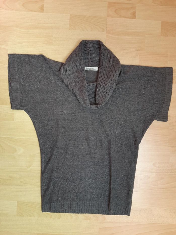Pull Manches courtes grand col Cache Cache taille S TBE