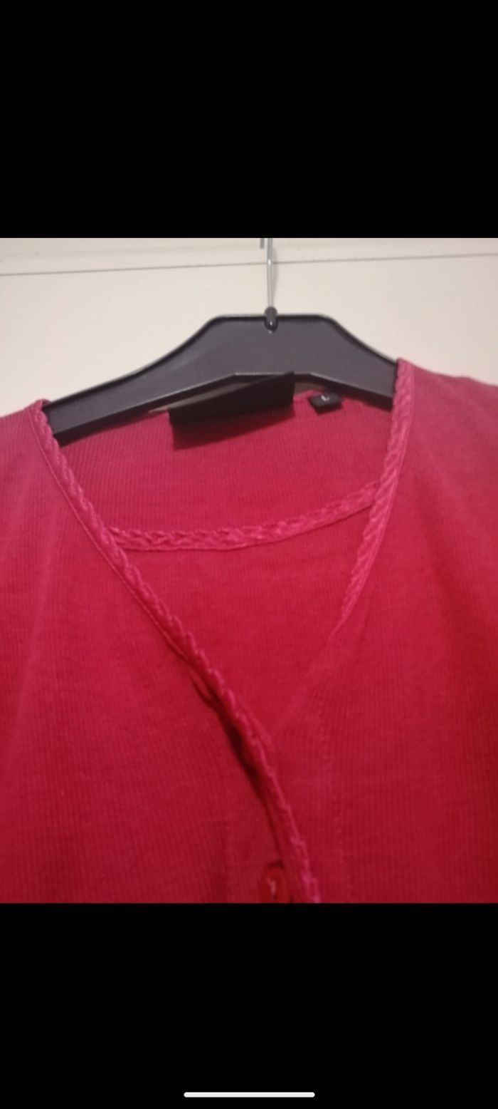 Beau gilet vintage Folia rouge  2 en 1 . Taille L - photo numéro 4