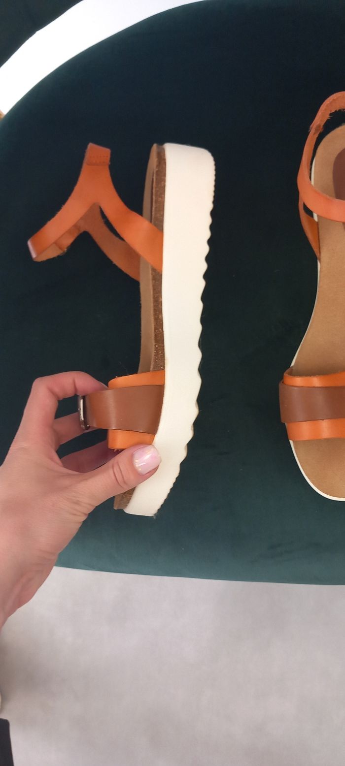 Sandale kickers orange et marron - photo numéro 4