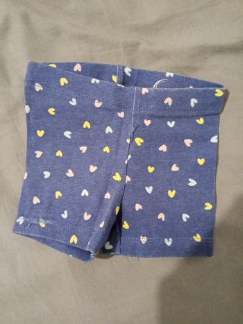 Legging short bleu "coeur" _ 3 mois