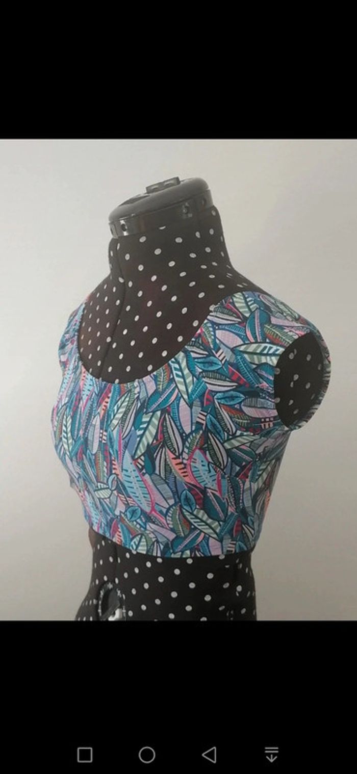 Haut de maillot de bain / croc top bleu / turquoise Taille 38 - photo numéro 3