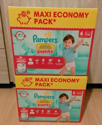 Lot couches Pampers premium taille 6 