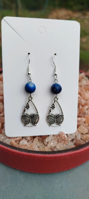 Boucles d'oreilles en Argent🦋Agate Impériale