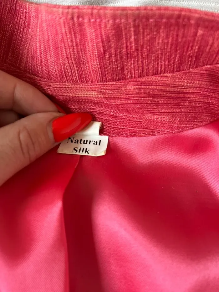 Veste rose en soie, taille xs natural silk - photo numéro 8
