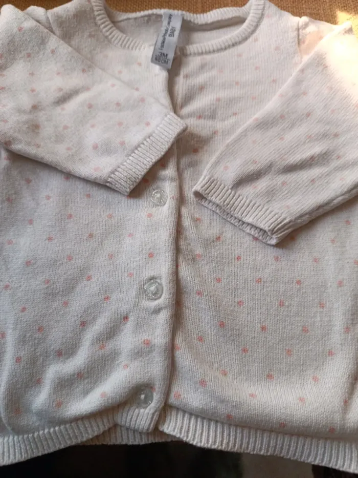 Gilet blanc pois roses FPC 3M - photo numéro 4