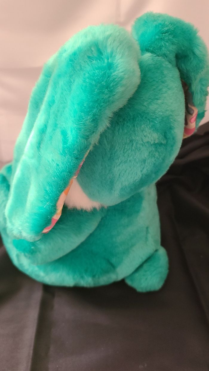 Peluche lapin CHOSUN vintage JELLY BEANS vert - photo numéro 3