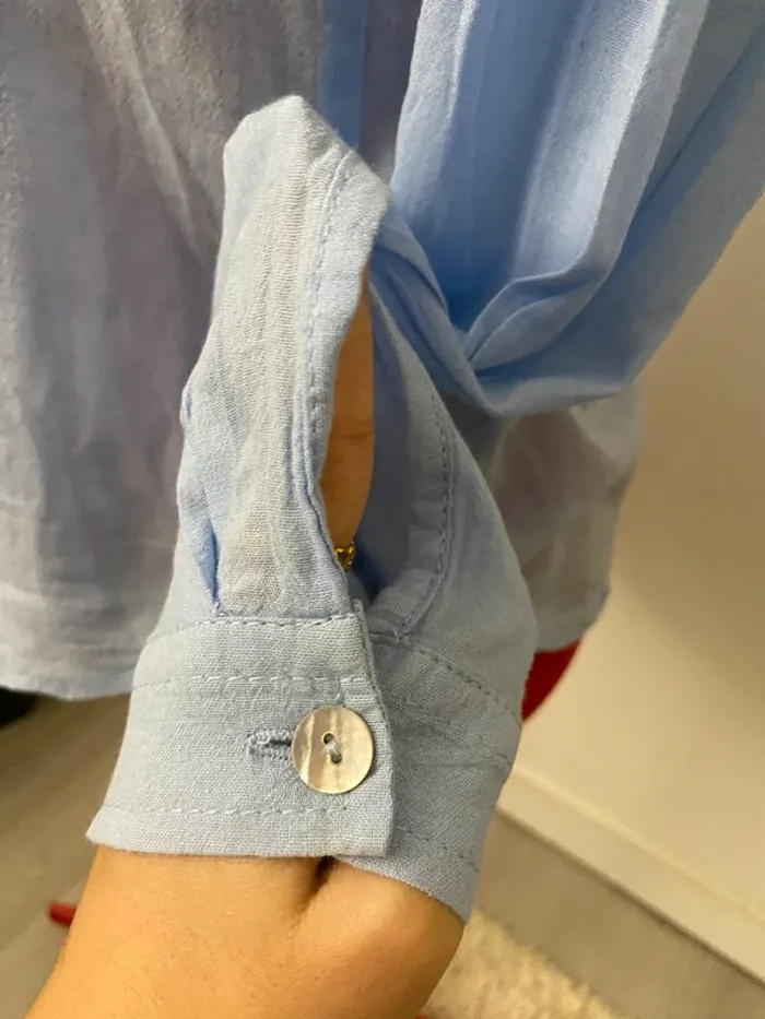 Chemise coton bleu clair A Land of Cotton - photo numéro 4