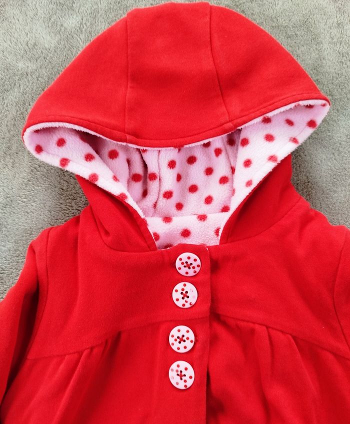 Veste rouge bébé fille Minnie Mouse Disney - polaire douce à pois – 6/9 mois - photo numéro 2