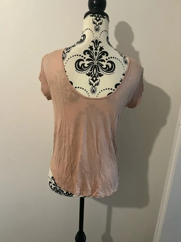 T-shirt manche courte dos échancré col rond rose clair Bodyflirt taille 34 - photo numéro 4