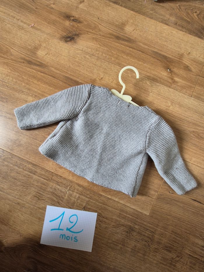 Gilet en laine gris Bout'chou 12 mois 74 cm mixte - photo numéro 6