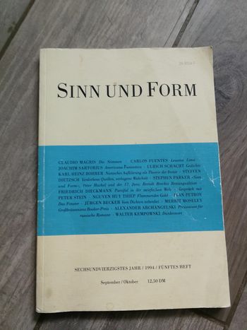 Sinn und Form, livre de Herausgegeben Von Der