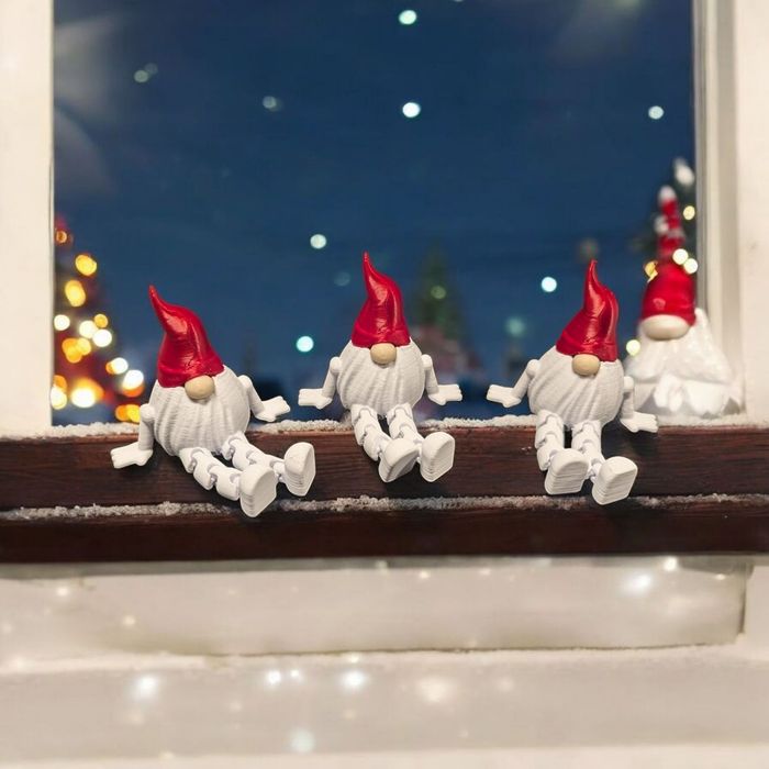 Lot de 3 figurines articulées de Noël – Lutins barbus