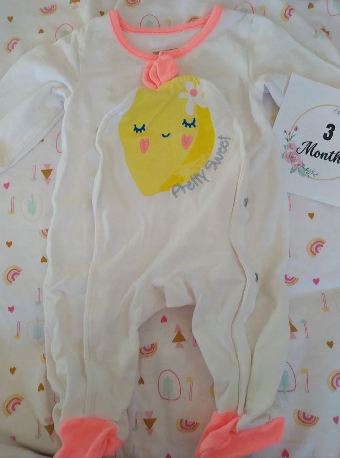 Lot séparable pyjamas bodys 3 mois fille été - photo numéro 2
