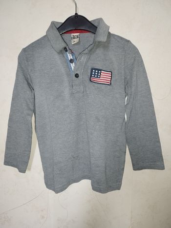 Polo gris longues manches 