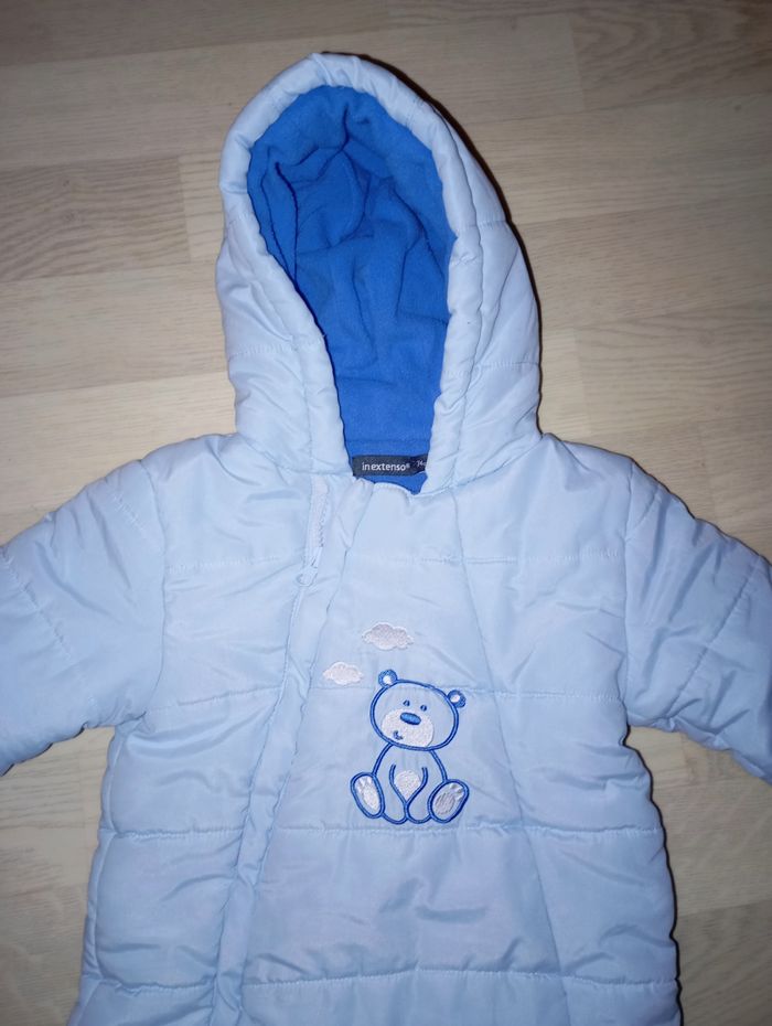 Combinaison bien chaude bleu ciel coton et polaire In Extenso 
T. 74 cm (1 an) - photo numéro 2