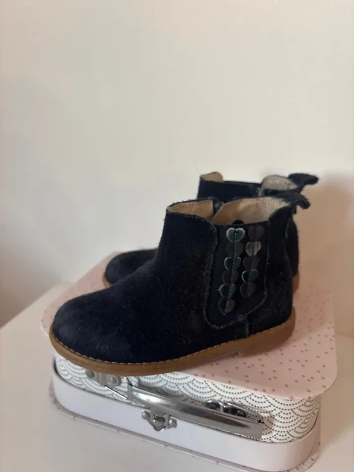Bottines en daim bleu marine sergent Major - photo numéro 4