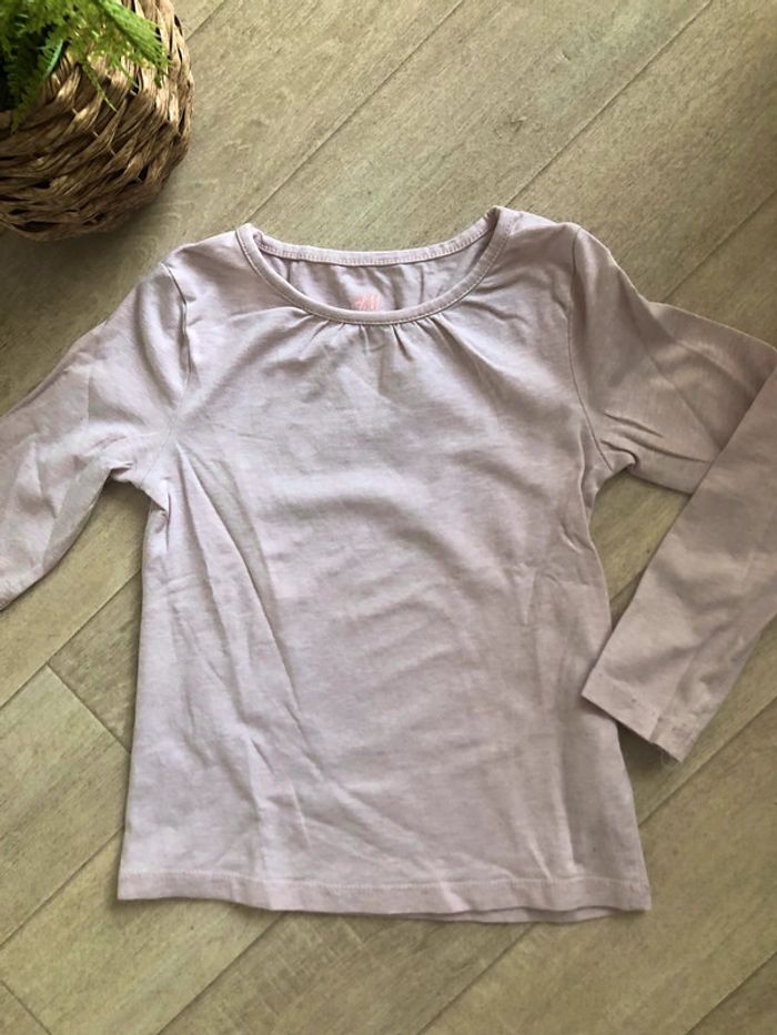 Tee-shirt fille rose H&M - photo numéro 3