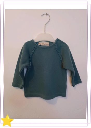 Pull bleu canard côtelé 6 mois